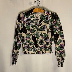 BAUM UND PFERDGARTEN Maya Print Cotton Blouse Size 34